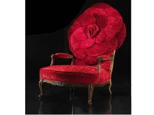 RED ROSE - Upholstered velvet armchair with armrests _ formitalia luxury group